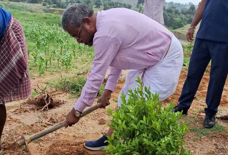 तस्वीरें: बाबूलाल मरांडी का ठेठ झारखंडी स्टाइल, खेतों में कुदाल चलाते भाजपा चीफ का तस्वीर हो रहा वायरल