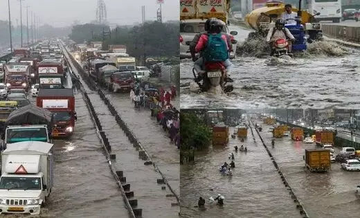 मौसम का मिजाज बदला : गुरुग्राम में मूसलाधार बारिश से सड़कों पर पानी-पानी, ट्रैफिक जाम ने बढ़ाई परेशानी